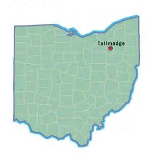Tallmadge on Ohio Map